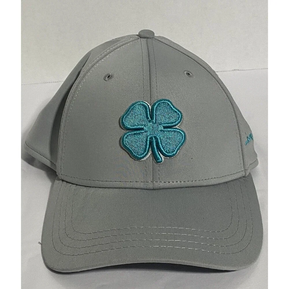 Black Cover Premium Performance Hat Grey 3d Four‎ Leaf Clover Unisex